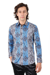 Barabas Wholesale Men El Chapo Blue shirt fantasy 2680