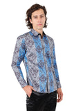 Barabas Wholesale Men El Chapo Blue shirt fantasy 2680