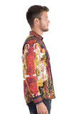Barabas Wholesale Men's red Greek Medusa rhinestone button down dress Shirts B286ST