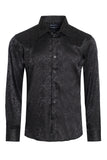 BARABAS Wholesale Men's textured floral button down dress shirts B309 Black