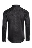 BARABAS Wholesale Men's textured floral button down dress shirts B309 Black