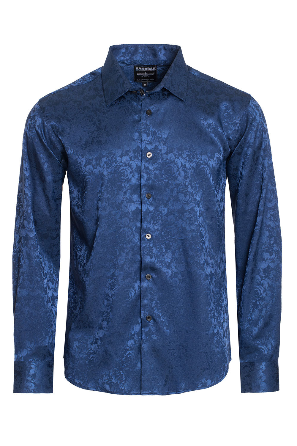 BARABAS Wholesale Men's textured floral button down dress shirts B309 Navy