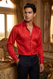 BARABAS Men textured floral button down dress shirts B309 Red