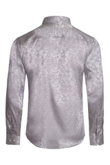 BARABAS Wholesale Men's textured floral button down dress shirts B309 Silver