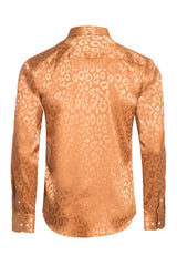 Barabas Wholesale Men textured leopard design pattern button down Shirts B310