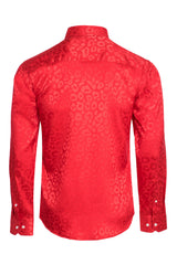 Barabas Wholesale Men textured leopard design pattern button down Shirts B310