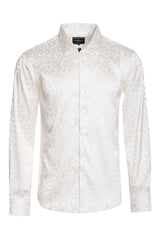 Barabas Wholesale Men textured leopard design pattern button down Shirts B310