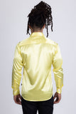 Barabas Wholesale Mens Luxury Shiny Long Sleeve Button Down Metallic Shirts B312  Lemon