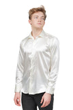 Barabas Wholesale Mens Luxury Metallic Long Sleeve Button Down Shiny shirts B312 Pearl