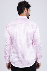 Barabas Wholesale Men's Greek Key Baroque Long Sleeve Button Down Shirt B313 Pink