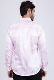 Barabas Wholesale Men's Greek Key Baroque Long Sleeve Button Down Shirt B313 Pink
