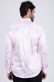 Barabas Wholesale Men's Greek Key Baroque Long Sleeve Button Down Shirt B313 Pink