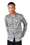 Barabas Wholesale Men's Floral Paisley Polka Dotted Printed Shirts B339 Silver and Black