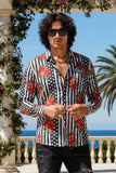 Barabas Wholesale Men's Floral Polka Dotted Pattern Button Down Shirts B351 Black