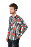 Barabas Wholesale Men's Floral Polka Dotted Pattern Button Down Shirts B351 Black