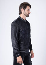 Barabas Wholesale Men's Shiny Glittery Sparkly Bomber Jacket BJ1358 Black