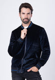 Barabas Wholesale Men's Shiny Glittery Sparkly Bomber Jacket BJ1358 Navy