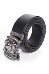 Barabas Wholesale Men black buckle Solid color Crocodile Snake belt BK11