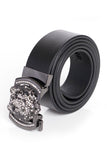 Barabas Wholesale Men black buckle Solid color Crocodile Snake belt BK11