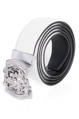 Barabas Wholesale Men's Rhinestone Tiger Black Gold Buckle Leather Belt BK11