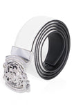 Barabas Wholesale Men's Rhinestone Tiger Black Gold Buckle Leather Belt BK11