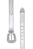 Barabas Wholesale men's Jewels Rhinestone Stone Buckle leather belt BK816 White silver