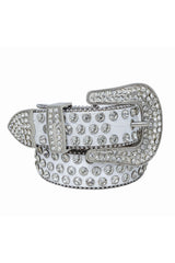 Barabas Wholesale men's Jewels Rhinestone Stone Buckle leather belt BK816 White silver