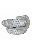 Barabas Wholesale men's Jewels Rhinestone Stone Buckle leather belt BK816 White silver