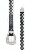 Barabas Wholesale Men's Jewels Rhinestone Stone Buckle Leather Belt BK817 Black