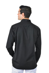 Barabas Wholesale Men's Greek Key Baroque Button Down Long Sleeves Shirts BR100 Black
