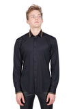 Barabas Wholesale Men's Greek Key Baroque Button Down Long Sleeves Shirts BR100 Black Gold