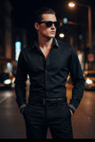 Barabas Wholesale Men's Greek Key Baroque Button Down Long Sleeves Shirts BR100 White Silver
