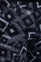 BARABAS men's cube prints checkered plaid navy black chino pants CP148 Black