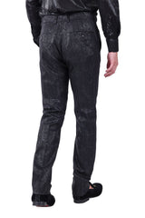 Barabas Men's Luxury Greek Key Pattern Black Chino Dress Pants CP167 Black