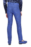 Barabas Men's Greek Pattern Floral Baroque Luxury Prom Blazer CP3100 Royal Blue
