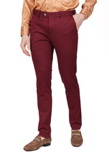 Barabas Wholesale Men's Solid Color Essential Chino Dress Stretch Pants CP4007 Burgundy