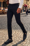 Barabas Men's Solid Color Essential Chino Dress Stretch Pants CP4007 Black