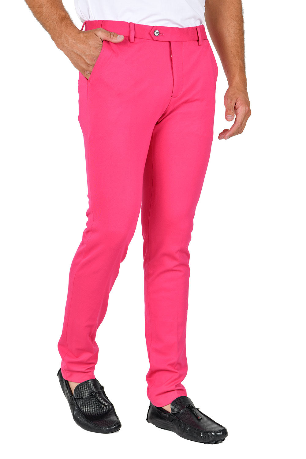 Barabas Wholesale Men's Solid Color Basic Essential Chino Dress Pants CP4007 Fuchsia