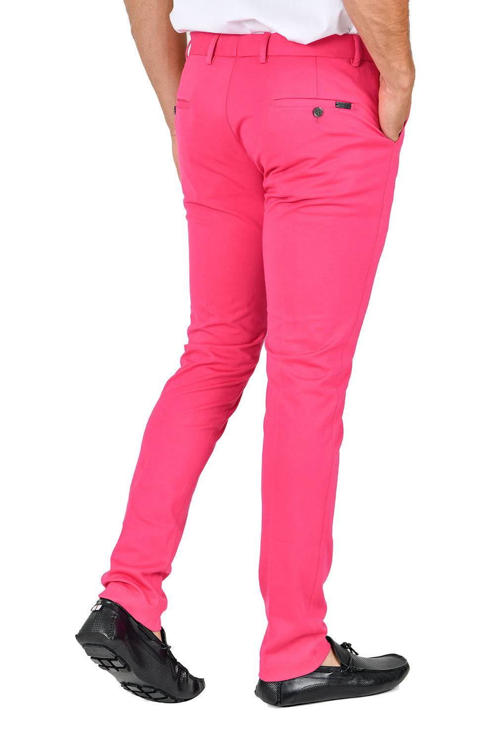 Barabas Wholesale Men's Solid Color Basic Essential Chino Dress Pants CP4007 Fuchsia