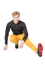 Barabas Men's Solid Color Essential Chino Dress Stretch Pants CP4007 Mustard