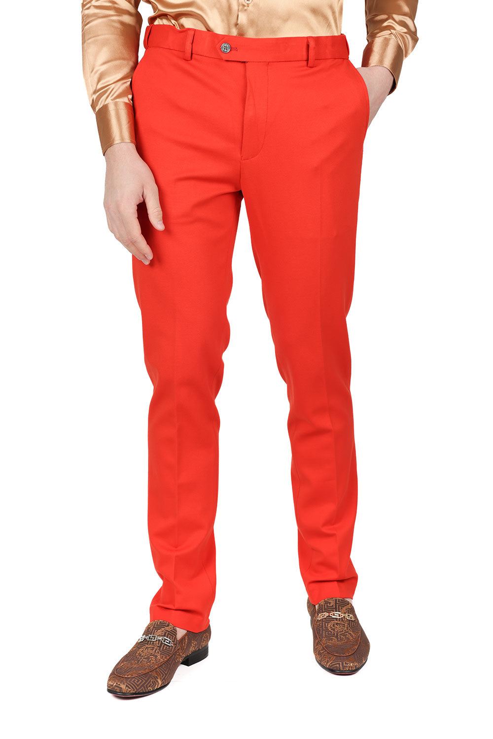 Barabas Wholesale Men's Solid Color Essential Chino Dress Stretch Pants CP4007 Rust