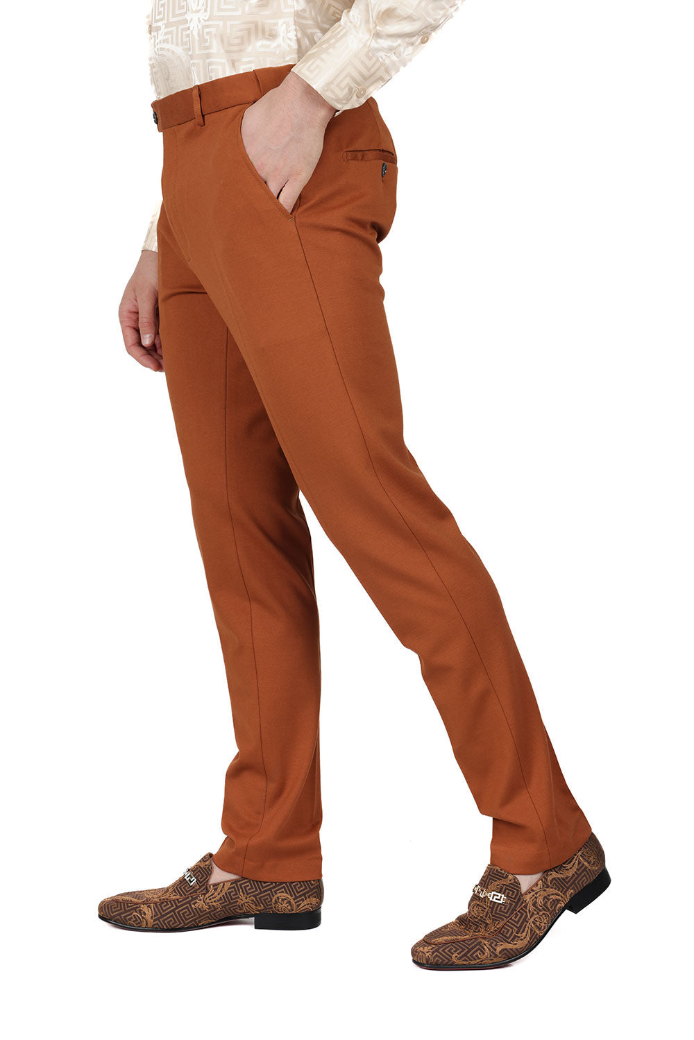 Barabas Men's Solid Color Essential Chino Dress Stretch Pants CP4007 Suede