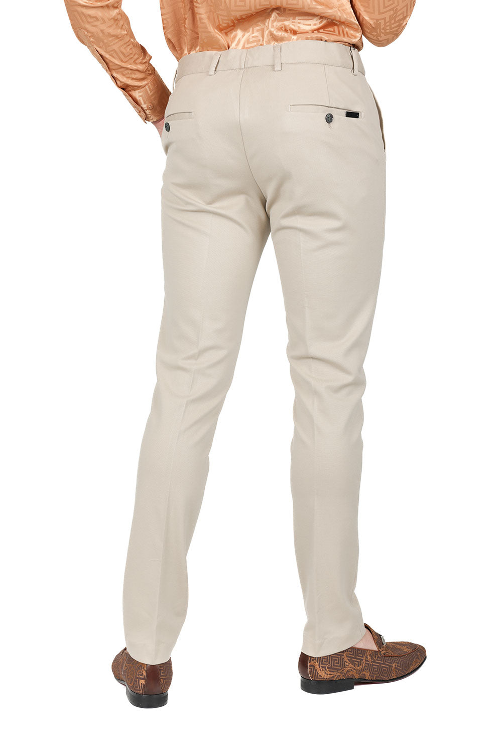 Barabas Wholesale Men's Solid Color Essential Chino Dress Stretch Pants CP4007 Tan