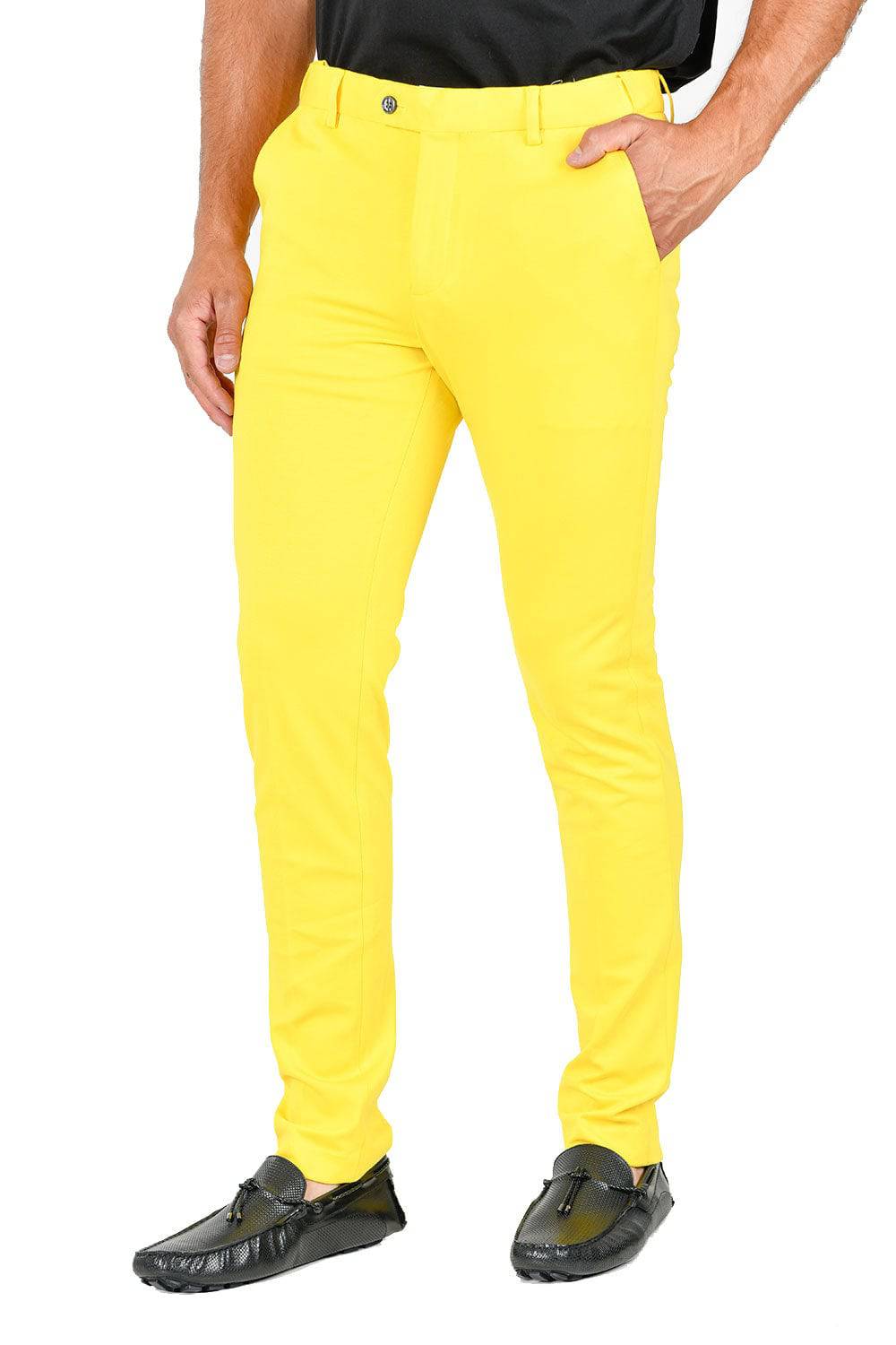 Barabas Wholesale Men's Solid Color Basic Essential Chino Dress Pants CP4007 Yellow