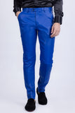 Barabas Men's Glossy Pattern Design Sparkly Luxury Dress Pants CP95 Blue