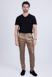 Barabas Men's Glossy Pattern Design Sparkly Luxury Dress Pants CP95 brown