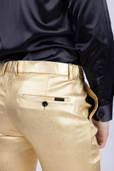 Barabas Men's Glossy Pattern Design Sparkly Luxury Dress Pants CP95 Gold
