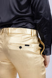 Barabas Men's Glossy Pattern Design Sparkly Luxury Dress Pants CP95 Gold