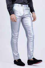 Barabas Men's Glossy Pattern Design Sparkly Luxury Dress Pants CP95 Silver