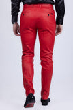 Barabas Men's Glossy Pattern Design Sparkly Luxury Dress Pants CP95 Red